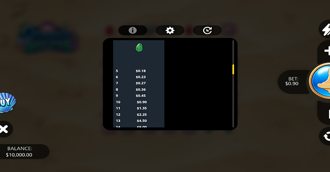 oceans secret paytable 7 paytable