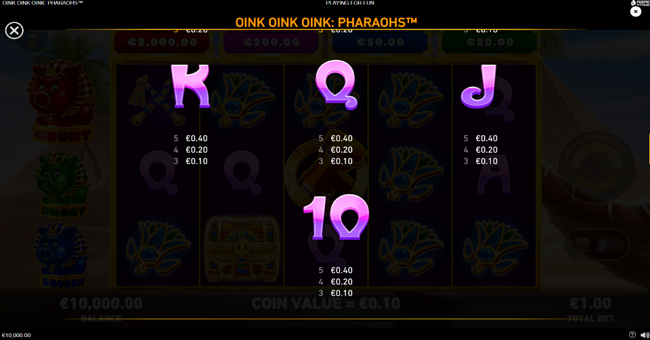 oink oink oink pharaohs paytable 3 paytable