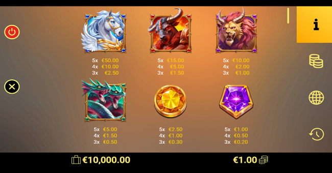 olympus rivals paytable 1 paytable