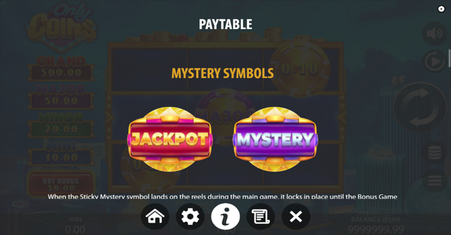 only coins paytable 1 paytable
