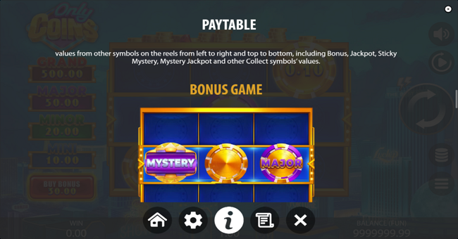 only coins paytable 3 paytable