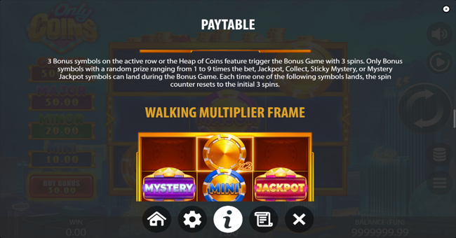 only coins paytable 4 paytable