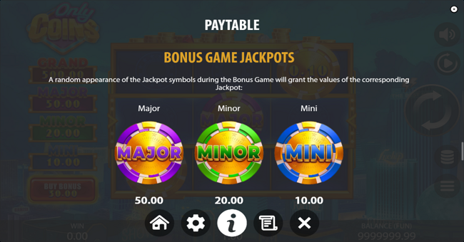 only coins paytable 5 paytable