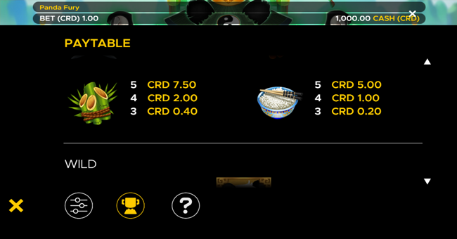panda fury paytable 33 paytable