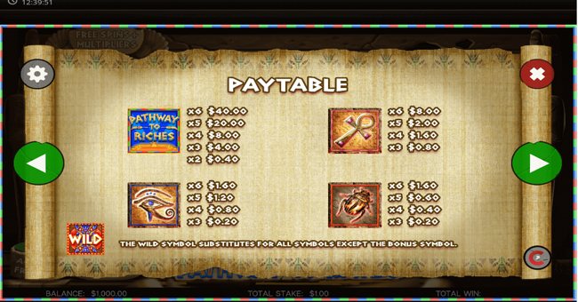 pathway to richies paytable 1 paytable