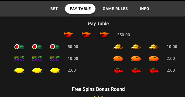 pentagram paytable paytable