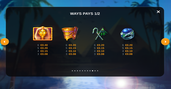 pharaohs dynasty prizematch paytable3 paytable