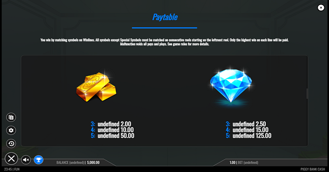 piggy bank cash paytable 2 paytable