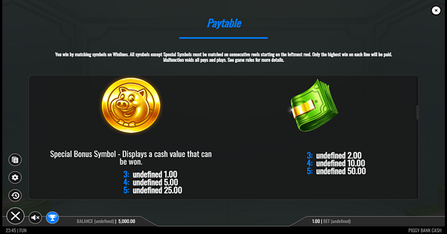 piggy bank cash paytable 3 paytable