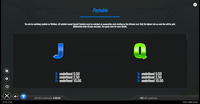piggy bank cash paytable 5 paytable