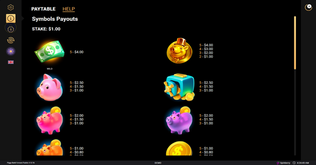 piggy bank fortune pusher paytable 2 paytable