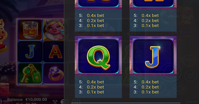 piggy pop grand affair 2 paytable 5 paytable
