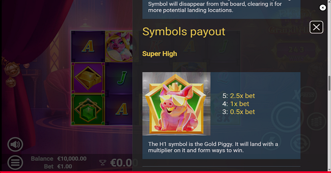 piggy pop grand affair paytable 1 paytable