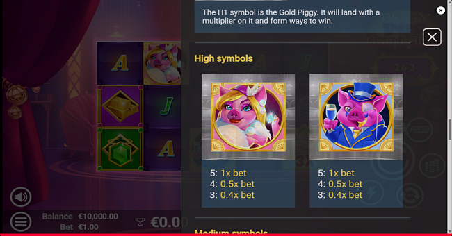 piggy pop grand affair paytable 2 paytable