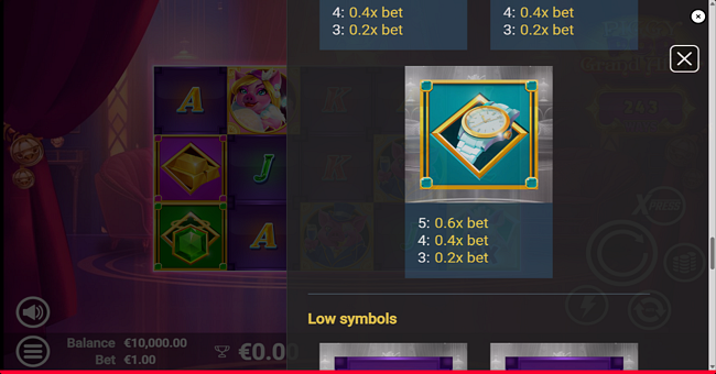 piggy pop grand affair paytable 5 paytable