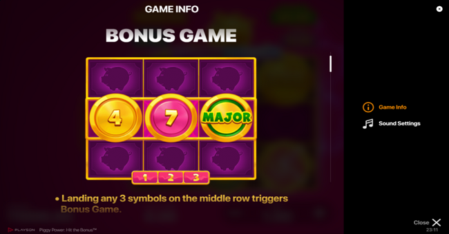 piggy power hit the bonus paytable 1 paytable