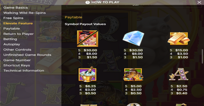 piggy riches 3 hog heaven paytable 1 paytable