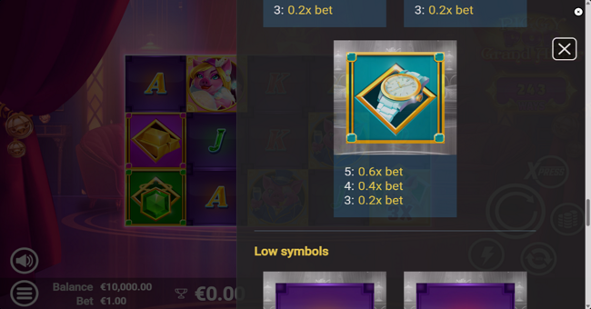 piggypop grand affair paytable 4 paytable