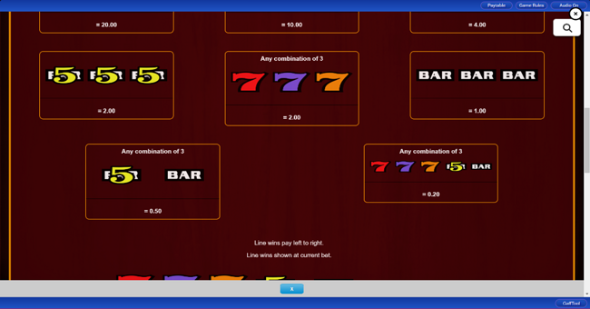 pinball double gold paytable 2 paytable