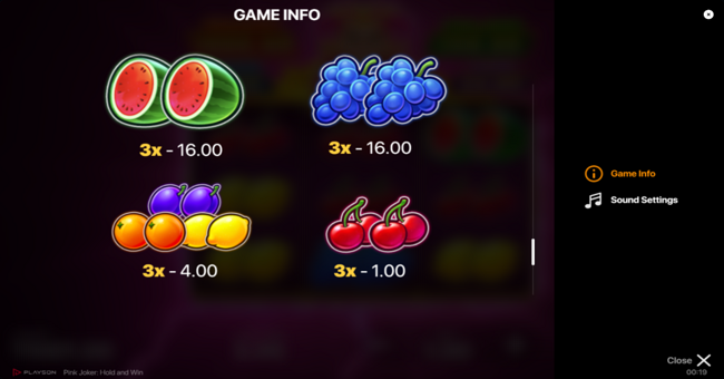 pink joker hold and win paytable 2 paytable