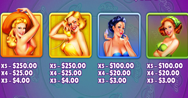pinup beauties paytable 1 paytable