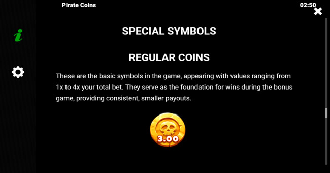 pirate coins paytable 1 paytable