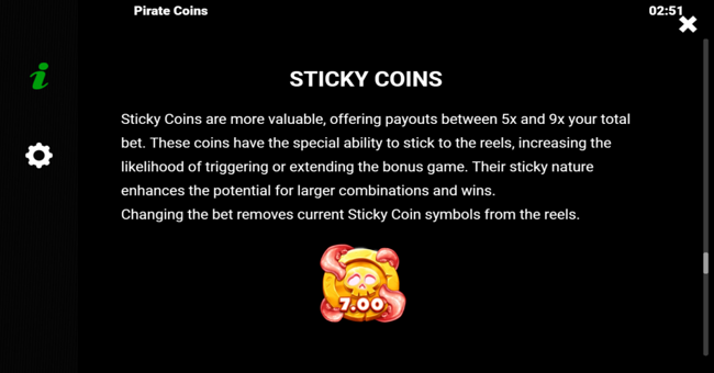 pirate coins paytable 2 paytable