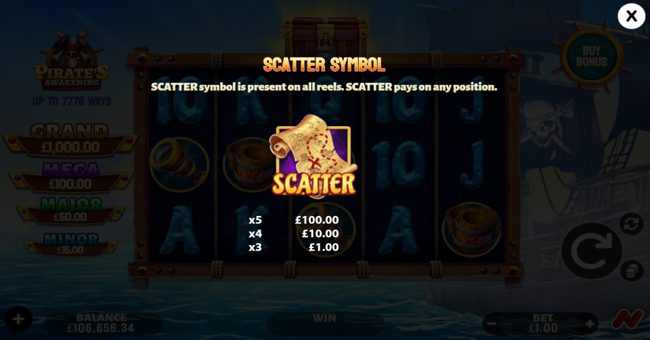 pirates awakening paytable 2 paytable