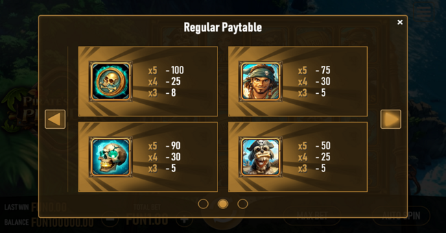 pirates cove plunder paytable 2 paytable