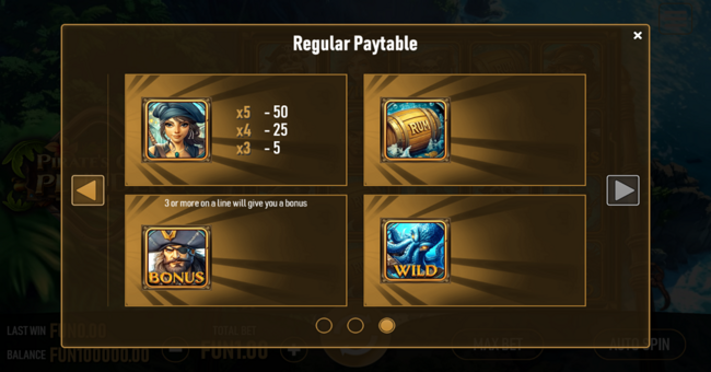 pirates cove plunder paytable 3 paytable