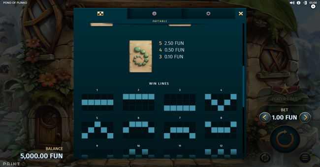 pond of plinko paytable 2 paytable