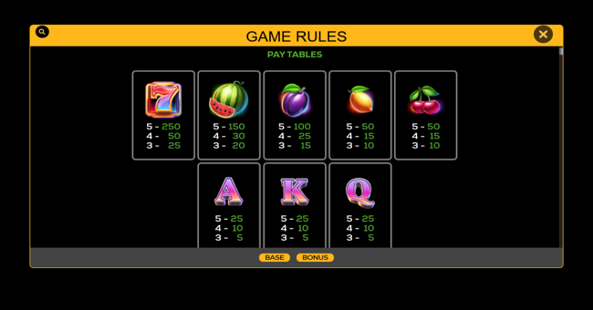 pop and win paytable 1 paytable