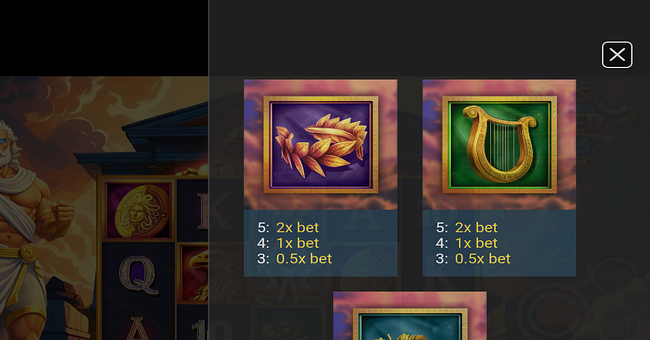 pots of power zeus paytable 2 paytable