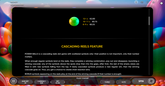 power balls paytable 2 paytable