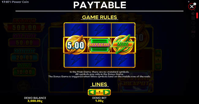 power coin cash up series paytable paytable