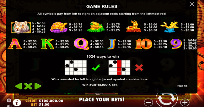 pragmatic play dragon tiger 2 paytable