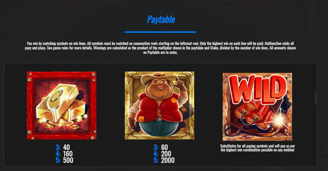 prospector wilds paytable3 paytable