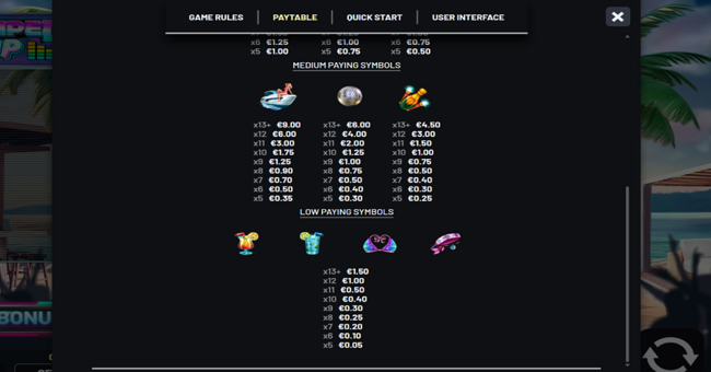 pumped up paytable 2 paytable