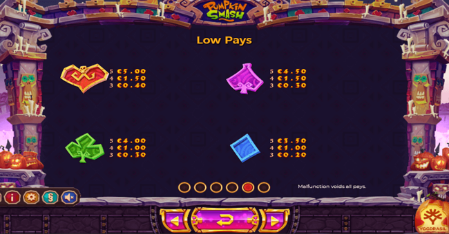 pumpkin smash 2 paytable