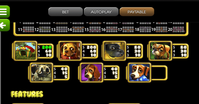 puppy love 1 paytable