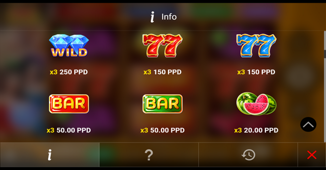 pure ecstasy paytable 1 paytable