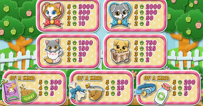 purrfect pets paytable 2 paytable