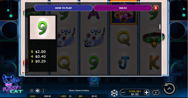 pussy cat paytable4 paytable