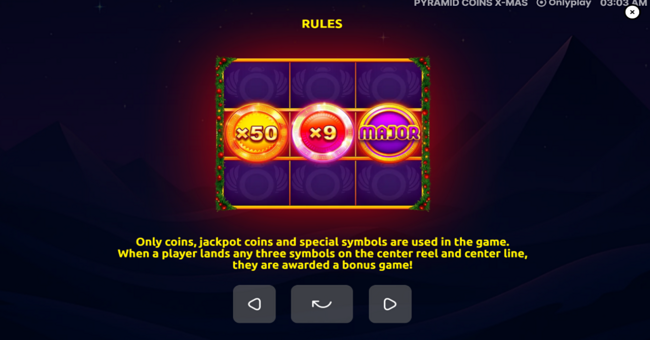 pyramid coins xmas paytable 1 paytable