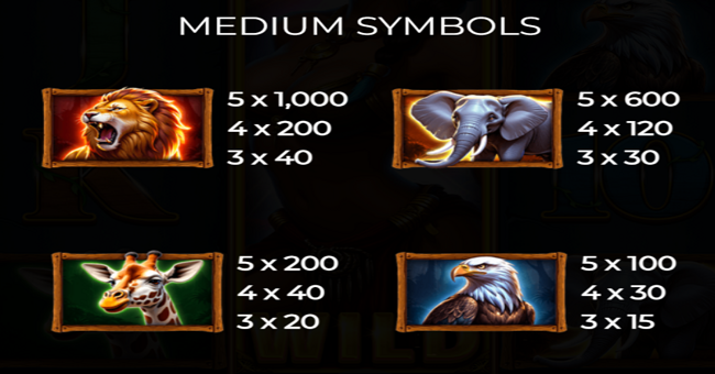 queen of beasts paytable 1 paytable