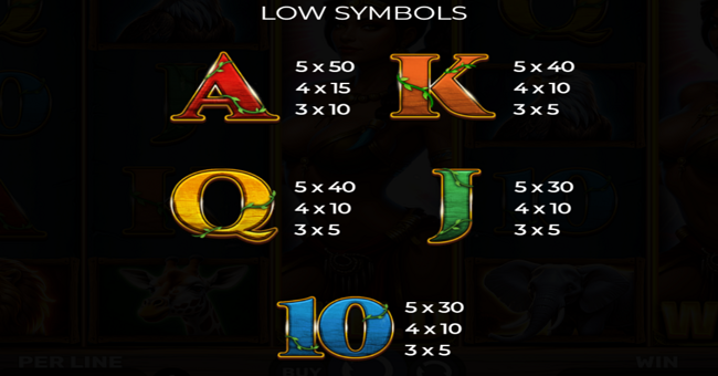 queen of beasts paytable 2 paytable