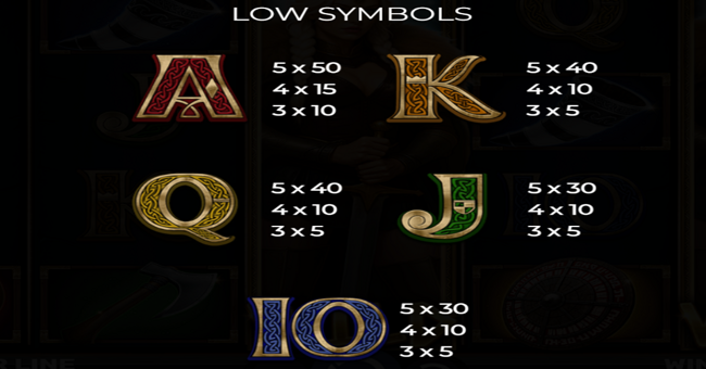 queen of valhalla paytable 2 paytable