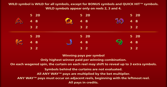 quick hit ultra pays monkeys fortune paytable 2 paytable