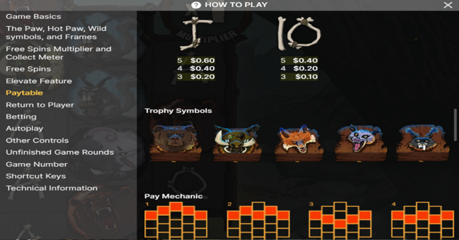 rabid randy dark trails paytable 2 paytable