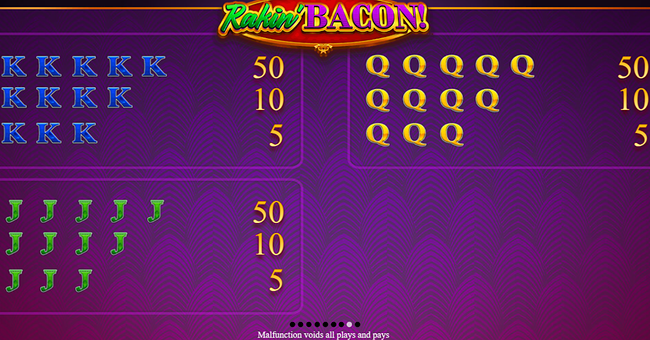 rakin bacon paytable 3 paytable